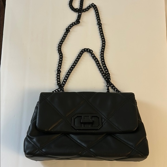 Elegant Black Quilted Chain Bag Nicole Miller /Closet Staples - Picture 1 of 11